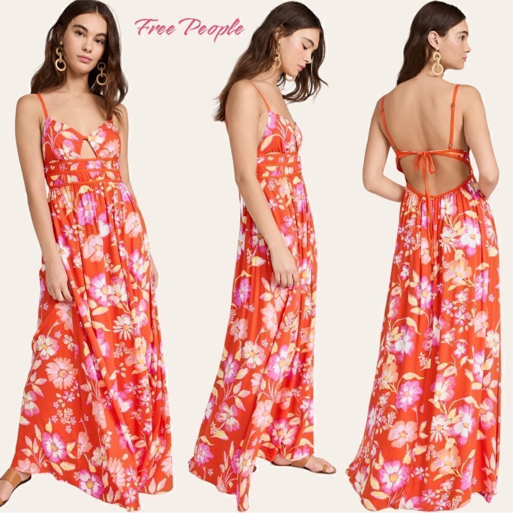 NWT Free People floral boho maxi dress M